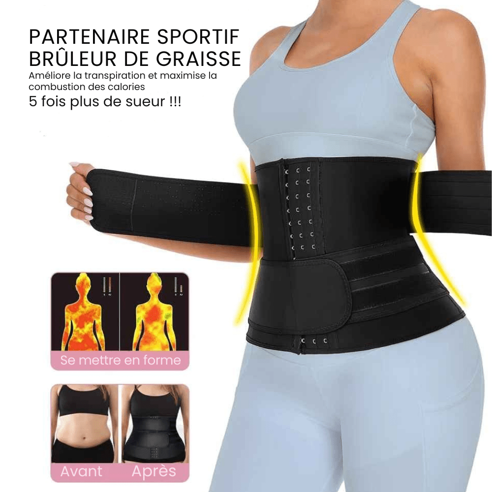 Effet Sauna – Ceinture Gainante à Double Ajustement - Leggivi Fitness