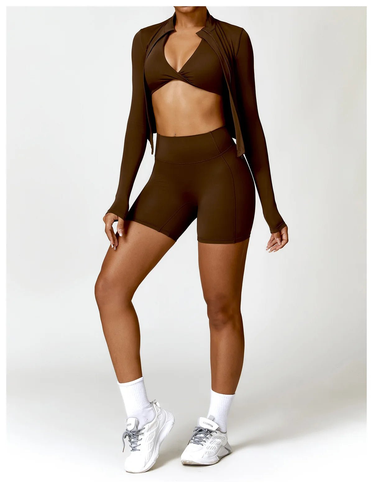 Ensemble Fitness Féminin Séchage Rapide avec Fermeture Éclair - Leggivi Fitness